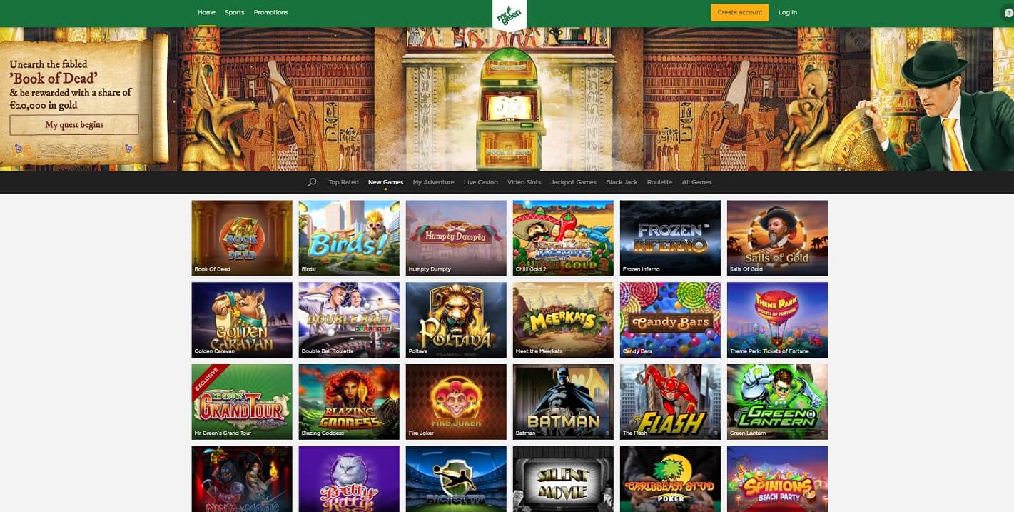 mr green casino games and slots